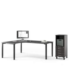 Winkelschreibtisch Assmann Büromöbel Montevo mit mobilem Rollcontainer