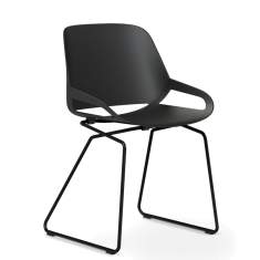 Designer Besucherstuhl Kuffengestell Besucherstühle Büro schwarz Stuhl Numo Aeris