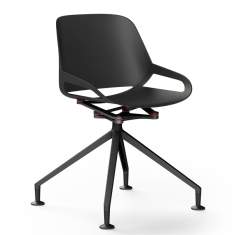 Designer Besucherstuhl schwarz Vierstern Konferenzstuhl Numo Aeris