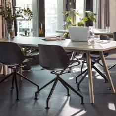 Designer Besucherstuhl schwarz Vierstern Konferenzstuhl Numo Aeris