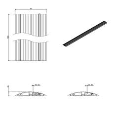 technisches Bild Dataflex Addit Kabelschutz 180 cm - gerade 433