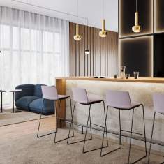 Barhocker rosa Barstuhl stapelbar Barstühle Bene B_Wave Barstool high