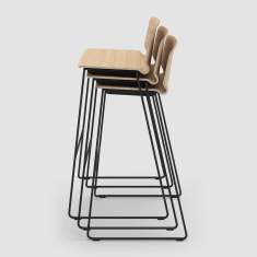 Barhocker Holz Barstuhl stapelbar Barstühle Bene B_Wave Barstool high