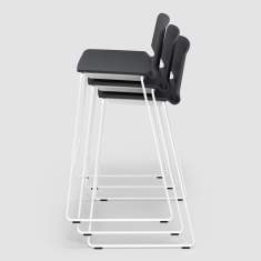 Barhocker schwarz Barstuhl stapelbar Barstühle Bene B_Wave Barstool medium