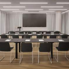 Besucherstuhl schwarz Besucherstühle stapelbar Konferenzstuhl  Konferenzstühle Büro Bene B_Wave mit Kuffengestell