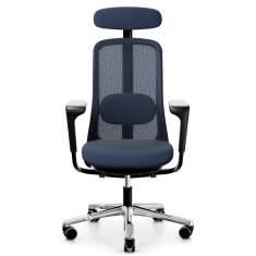 Hag Bürostuhl ergonomischer Bürodrehstuhl exklusiv Büro Drehstuhl dark blue Drehstühle Netzgewebe Flokk, HÅG SoFi mesh
mit Kopfstütze