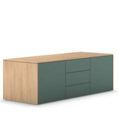Sideboard Holz Büro Stauraum grün Büromöbel Sedus se:vision storage