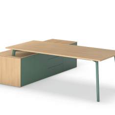 Bürotisch mit Sideboard Bürotische Premium-Arbeitstisch mit angrenzendem Stauraum Holz Büro Sedus se:vision desk & storage