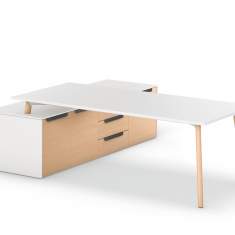 Bürotisch mit Sideboard Bürotische Premium-Arbeitstisch mit angrenzendem Stauraum Holz Büro Sedus se:vision desk & storage