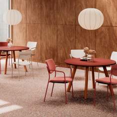 Besucherstuhl rot Besucherstühle Cafeteria Stuhl stapelbar Holzschale Nowy Styl Smile
