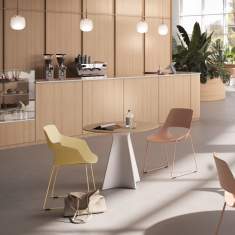 Bistrotisch Bistrotische rund Cafeteria Tisch Brunner wave light