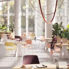 Bistrotisch weiss Bistrotische rund Cafeteria Tisch Brunner wave light