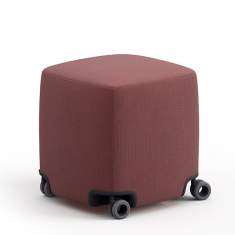 Polsterhocker mit Rollen bordeaux Hocker Lounge Brunner pads