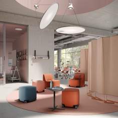 Polsterhocker mit Rollen Hocker Lounge Brunner pads