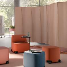 Polsterhocker mit Rollen Hocker Lounge Brunner pads
