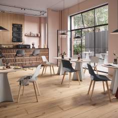 Besucherstuhl weiss schwarz Besucherstühle Cafeteria Stuhl Konferenzstuhl Holz Brunner scoop