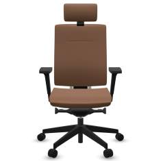 Chefstuhl Cognac Drehstuhl mit Kopfstützte Büro Drehstühle mit Armlehnen Bürodrehstuhl profim, Xenon - Drehsessel