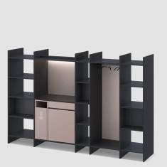 modulare Büromöbelsysteme schwarz Stauraum Möbel Büro Regal Büromöbel modular Regale Regalsysteme Bene Panel Rack