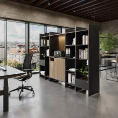 modulare Büromöbelsysteme schwarz Stauraum Möbel Büro Regal Büromöbel modular Regale Regalsysteme Bene Panel Rack