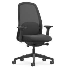 Büro Drehstuhl mit Armlehnen Bürostuhl Stoff schwarz Bürodrehstuhl Netzgewebe Drehstühle Interstuhl HEJis3