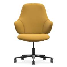Loungesessel gelb Sessel Konferenzsessel Drehstuhl mit Rollen Drehsessel Lounge Home Office Sessel Interstuhl CHECKis3