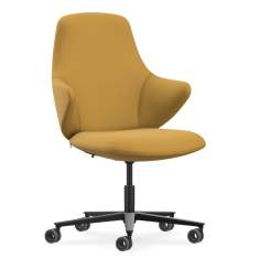 Loungesessel gelb Sessel Konferenzsessel Drehstuhl mit Rollen Drehsessel Lounge Home Office Sessel Interstuhl CHECKis3
