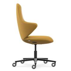 Loungesessel gelb Sessel Konferenzsessel Drehstuhl mit Rollen Drehsessel Lounge Home Office Sessel Interstuhl CHECKis3