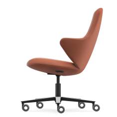 Loungesessel braun Sessel Konferenzsessel Drehstuhl mit Rollen Drehsessel Lounge Home Office Sessel Interstuhl CHECKis3