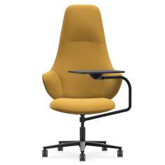 Loungesessel gelb Sessel Konferenzsessel mit Tablar Drehstuhl mit Rollen Drehsessel Lounge Home Office Sessel Interstuhl CHECKis3