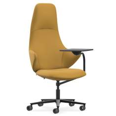 Loungesessel gelb Sessel Konferenzsessel mit Tablar Drehstuhl mit Rollen Drehsessel Lounge Home Office Sessel Interstuhl CHECKis3
