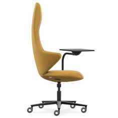 Loungesessel gelb Sessel Konferenzsessel mit Tablar Drehstuhl mit Rollen Drehsessel Lounge Home Office Sessel Interstuhl CHECKis3