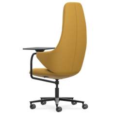 Loungesessel gelb Sessel Konferenzsessel mit Tablar Drehstuhl mit Rollen Drehsessel Lounge Home Office Sessel Interstuhl CHECKis3
