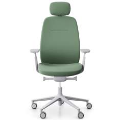 Büro Drehstuhl dusty-green Drehstühle mit Armlehnen Bürostuhl Flokk Profim Pace
mit Kopfstütze