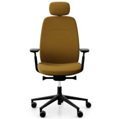 Büro Drehstuhl ochre Drehstühle mit Armlehnen Bürostuhl Flokk Profim Pace
mit Kopfstütze