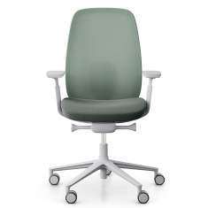 Büro Drehstuhl light mint-grey Drehstühle mit Armlehnen Bürostuhl Netzgewebe Flokk Profim Pace