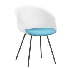 Loungesessel weiss türkis Lounge Sessel Besucherstuhl Cafeteria Stuhl Interstuhl SHUFFLEis1 Clubsessel