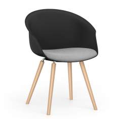 Loungesessel Holz Lounge schwarz Sessel Cafeteria Stuhl Besucherstuhl Interstuhl SHUFFLEis1 Clubsessel