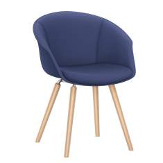 Loungesessel Holz Lounge blau Sessel Cafeteria Stuhl Besucherstuhl Interstuhl SHUFFLEis1 Clubsessel