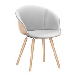 Loungesessel Holz Lounge grau Sessel Cafeteria Stuhl Besucherstuhl Interstuhl SHUFFLEis1 Clubsessel