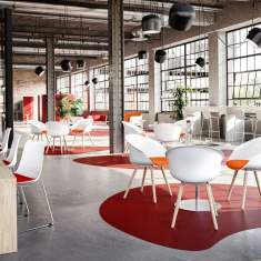 Loungesessel Holz Lounge weiss Sessel Cafeteria Stuhl Besucherstuhl Interstuhl SHUFFLEis1 Clubsessel