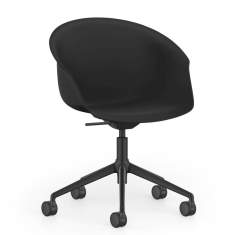Drehsessel fahrbar Lounge schwarz Sessel drehbar Drehstuhl Interstuhl SHUFFLEis1 Clubsessel