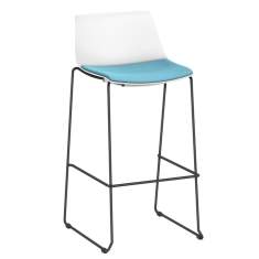 Barstuhl weiss türkis Barstühle Kufengestell Interstuhl SHUFFLEis1 Barhocker