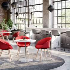 Barstuhl grau Barstühle Kufengestell Interstuhl SHUFFLEis1 Barhocker