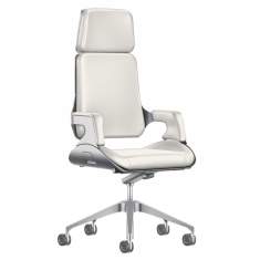 Bürostuhl Aluminium Bürodrehstuhl Büro Drehstuhl weiss Interstuhl Silver
mit Kopfstütze