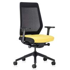 Bürostühle mit Armlehnen Drehstühle Netzgewebe Büro Drehstuhl schwarz gelb Interstuhl JOYCEis3