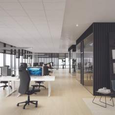 Interstuhl XXL XL112 Bürodrehstuhl im modernen Open-Space-Büro für komfortables Arbeiten