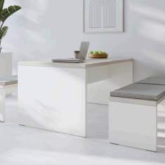 Sitzbänke weiss Bank fm Bueromoebel Bridge Sitzbank