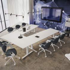 hochwertiger Konfernezstuhl auf Rollen Konferenzstühle Büro Stuhl schwarz weiss König + Neurath K+N BALANCE.CONFERENCE