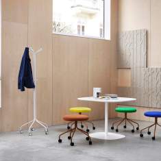 Schreibtischhocker farbig Hocker mit Rollen Büro Skandiform Roll Stuhl