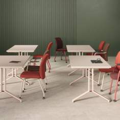 Konferenzstuhl rot Konferenzstühle mit Rollen Besucherstuhl fahrbar Besucherstühle Büro Nowy Styl Flesco